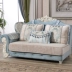 Hiện đại nhỏ gọn vải sofa kích thước căn hộ phòng khách Châu Âu đa người sofa vải kết hợp chaise longue gỗ rắn sofa