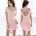 Modal pyjama mùa hè cotton gợi cảm kích thước lớn chéo backless lỏng ngắn tay áo ngủ phần mỏng mùa xuân và mùa thu có thể được mặc - Đêm đầm đầm đẹp dự tiệc Đêm đầm