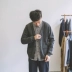 Hummer Nhật Bản Dệt Kim Slim Mouth Jacket Cardigan Áo Len Nam Triều thương hiệu V-Cổ màu Rắn những người yêu thích