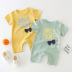 Em bé Onesies Mùa hè Em bé tay ngắn Mùa hè nam Net Đỏ Dễ thương 3 Cáp Nhĩ Tân Nửa tay 6 tháng Quần áo mỏng - Áo liền quần bộ body mùa hè cho bé gái Áo liền quần