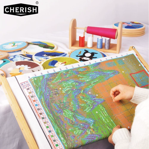 Рамка для поперечной вышивки 2023 Новая бамбуковая вышиваемая вышиваемая вышиваемая вышиваемая вышивка можно отрегулировать