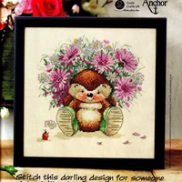 Nini Handmade Magazine Magazine DMC Cross Stitch Stitch Diy Material Back Back Flower Hedgehog Kit