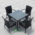 Ghế wicker năm mảnh cafe ngoài trời nhà hàng giải trí bảng và ghế kết hợp ban công vườn mây bàn ăn và ghế đồ nội thất