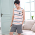 Của nam giới Đồ Ngủ Tank Sleeve Vest Bông Lỏng Mỏng Tay Áo Quần Short Teen Junior High School của Nam Giới Mùa Hè Bộ Bộ Pajama