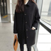 Chống mùa áo khoác nữ mới của Hàn Quốc phiên bản của áo len nữ phần dài mùa đông dày màu đen búp bê cổ áo len áo áo khoác kaki nữ Trung bình và dài Coat