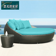 Vòng sofa mây vòng sofa giường giường tròn với bàn cà phê khung nhôm đầy đủ tất cả các sản phẩm mây chấp nhận kỹ thuật đơn đặt hàng