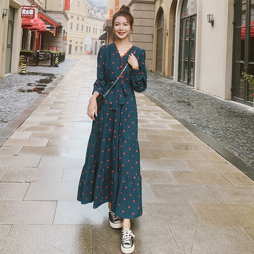 Сверхдлинная длинная юбка, осеннее длинное платье, подходит для подростков