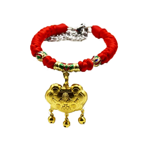 Плетеный колокольчик ручной работы, чокер, ожерелье, домашний питомец, кот, замок долголетия