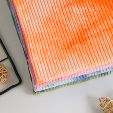 спандекс 棉氨弹力坑条布4×3罗纹 包邮一米国风水墨扎染时装坑条针织面料