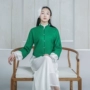 Ban đầu của Trung Quốc phong cách retro đứng cổ áo cặp ngọn áo len ngắn chiều dài áo khoác da lộn nữ