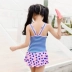 Áo tắm trẻ em dính liền công chúa ngọt ngào ăn mặc phong cách trẻ em lớn sọc phim hoạt hình in bảo thủ kem chống nắng cô gái đồ bơi