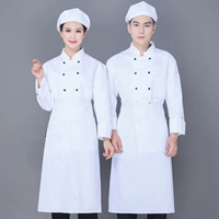 Белый лонгслив, фартук, берет