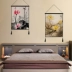 Trung quốc sen tấm thảm phòng khách sofa trang trí tường tranh cotton linen art painting home phòng ngủ treo vải nền vải thảm treo tường vintage Tapestry