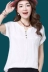 Mùa hè 2019 phiên bản Hàn Quốc mới của áo thun cotton cổ chữ V cỡ lớn rộng rãi, áo thun cotton ngắn tay nữ. - Áo sơ mi áo sơ mi nữ đẹp Áo sơ mi
