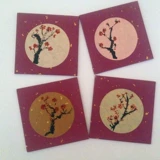 Творческий подарок Meilan Bamboo Chrysanthemum Card Card Card Dry Foam Cushion Чистая рисовая бумага