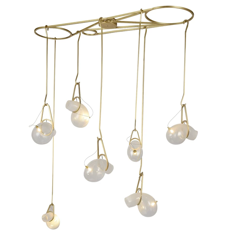 Modern copper glass ceiling lamp for living room