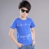 Cậu bé ngắn tay t-shirt 2018 mới trẻ em Hàn Quốc quần áo trẻ em mùa hè ăn mặc cậu bé lớn boy cotton nửa tay áo triều shop quần áo trẻ em đẹp Áo thun