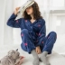 Pyjama mùa đông dày lông cừu san hô ấm mùa thu và mùa đông flannel có thể được mặc bên ngoài dịch vụ gia đình cộng với phân bón XL phù hợp Bên ngoài ăn mặc
