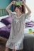 Váy ngủ nữ mùa hè cotton ngắn tay phiên bản Hàn Quốc của bộ đồ ngủ công chúa tươi mát mùa hè lỏng lẻo XL dịch vụ tại nhà - Đêm đầm
