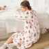 Mùa thu và mùa đông nhung đồ ngủ nhung của phụ nữ phục vụ đêm nhà mùa đông cộng với phân bón XL dài tay flannel quần áo ngủ nhà Đêm đầm