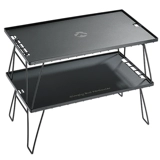 Двухэтажный черный универсальный стол для пикника для кемпинга для стола