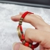 May mắn và linh hồn ma quỷ trans-lô hàng chống nhỏ vàng kim cương knot đồng nguyên chất năm hoàng đế đồng coins đầy màu sắc rope red rope bracelet vòng chân