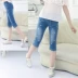 Cô gái cắt quần mùa hè phần mỏng quần jeans Hàn Quốc quần trẻ em mặc quần trong quần short trẻ em lớn trẻ em Quần jean