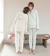 Kem Nhật Bản mềm mại dứa thêu dịch vụ tại nhà sang trọng mùa đông dày ấm áp bộ đồ ngủ nữ pyjama - Cặp đôi