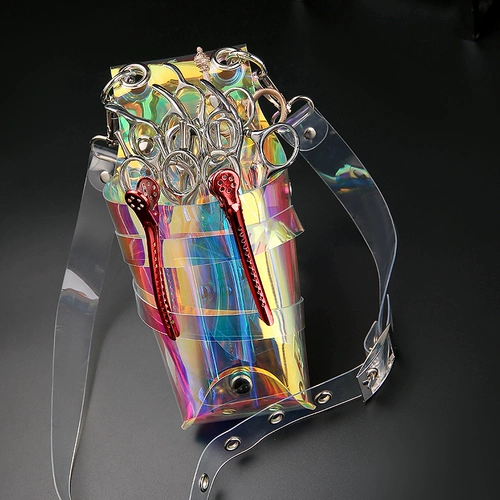 Прозрачные неоновые ножницы, трендовая поясная сумка, популярно в интернете