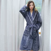 Áo choàng tắm nữ mùa đông san hô nhung dày dày đoạn đơn giản áo ngủ flannel nữ mùa đông đồ ngủ phụ nữ