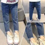 Quần áo trẻ em nữ mùa thu 2018 Quần jeans Hàn Quốc 3-4-5-6 tuổi Quần cotton trẻ em dài