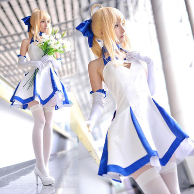 taobao agent Fate/Zero 10th Anniversary COSPLAY service Saber Lily Blue Blue Lily Dress