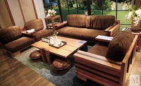 Phong cách nghệ sĩ Bắc Âu sofa gỗ rắn mới Trung Quốc và Mỹ phong cách 123 kết hợp sofa đơn giản hiện đại nội thất gỗ óc chó - Bộ đồ nội thất mẫu giường đẹp
