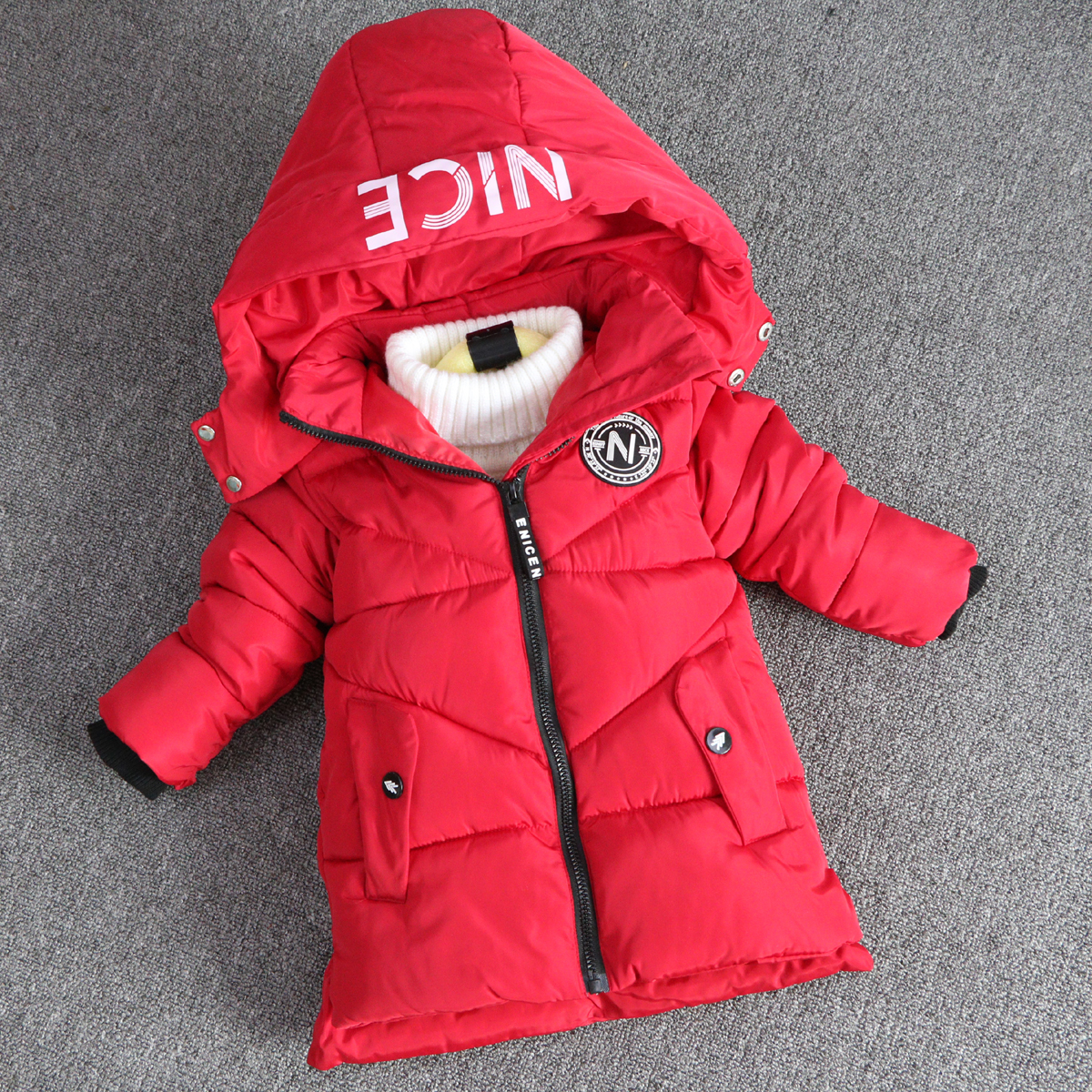 童装 男童外套 内胆类型:棉内胆 品牌:红果果童装 安全等级:b类 材质