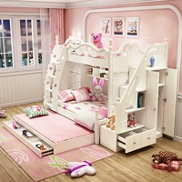 giường Hàn Quốc giường ngủ giường ngủ cô gái giường công chúa giường ngủ trẻ em kết hợp đa chức năng của rắn giường gỗ Ảnh - Giường giường tủ