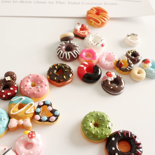 Реалистичный мультяшный пончик, кремовый аксессуар для волос ручной работы, чехол для телефона с аксессуарами, «сделай сам»