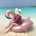 Bên bờ biển bơm hơi nổi vàng hồng flamingo bơi vòng bể bơi người lớn nổi nước gắn kết ngọn lửa chim nổi hàng phao bơi chống lật cho be Cao su nổi