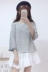 Mùa thu và mùa hè Phụ nữ phiên bản Hàn Quốc mới của Nhật Bản áo thun sọc nhỏ ngọt ngào Nhật Bản nữ sinh viên tay áo bảy điểm cổ tròn - Áo phông áo phông trắng Áo phông