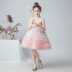 Trẻ em công chúa ăn mặc cô gái sinh nhật màu hồng fluffy cô bé nước ngoài phần ngắn catwalk trang phục piano - Váy trẻ em đồ biểu diễn trẻ em Váy trẻ em