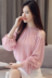 Ren dài tay áo ngọt ngào chiffon áo sơ mi nữ 2018 mùa thu mới Hàn Quốc phiên bản của lỏng mỏng đèn lồng tay áo ren đáy áo sơ mi Áo sơ mi chiffon ren