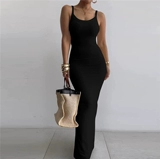 Европейское и американское сексуальное я -рассеянном платье для камизола сексуальное платье для бодисонов макси -платье