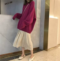 Phụ nữ mang thai Hàn Quốc 2018 mùa thu lỏng hoang dã đơn giản áo thun dệt kim màu đơn giản áo len dệt kim quần áo bà bầu công sở