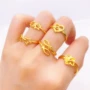 Nhẫn vàng cát nữ Thời gian dài không phai Thời trang Hàn Quốc Trang sức vàng châu Âu Trang sức mạ vàng Nhẫn vàng giả sống nhẫn doji