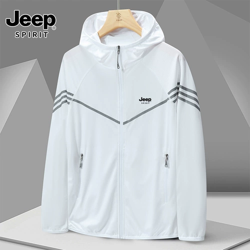 Jeep, мужской джип, летняя одежда для защиты от солнца, легкая и тонкая дышащая ультрафиолетовая быстросохнущая куртка для рыбалки, защита от ультрафиолета, большой размер