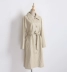 Sakura tùy chỉnh retro gió Anh trên đầu gối dài áo gió áo khoác nữ chic da mùa thu Trench Coat
