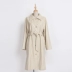 Sakura tùy chỉnh retro gió Anh trên đầu gối dài áo gió áo khoác nữ chic da mùa thu Trench Coat