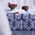 phong cách Trung Quốc vải màu xanh và trắng in xanh bông và lanh quần áo vải váy khăn trải bàn rèm cửa sofa bọc - Vải vải tự làm Vải vải tự làm