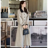 Демисезонная длинная юбка, А-силуэт, коллекция 2023, высокая талия, подходит для подростков, с акцентом на бедрах