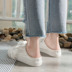 2017 mùa hè ribbon nửa hỗ trợ giày trắng nữ Hàn Quốc phiên bản của hoang dã giản dị giày trắng mà không cần gót một bàn đạp vải Plimsolls