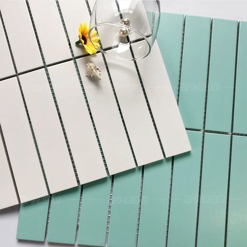 Простая длинная керамическая мозаика синяя кухня для ванной комнаты настенная плитка без скольжения плитка пола зеленые керамические плитки